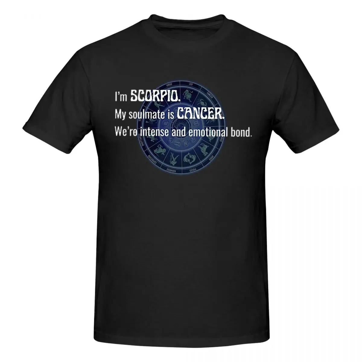 Scorpio And Cancer Intense And Emotional Bond Men T-Shirt Oversized T Shirts Men's Crew Neck Cotton Tees Short Summer Male