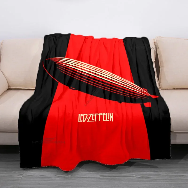 Retro Band L-Led-Zeppelin Patterns Blanket Rock Bank Flannel Blanket Cosy Lazy Couch Cover Blanket Super Soft Sheet Mattresses