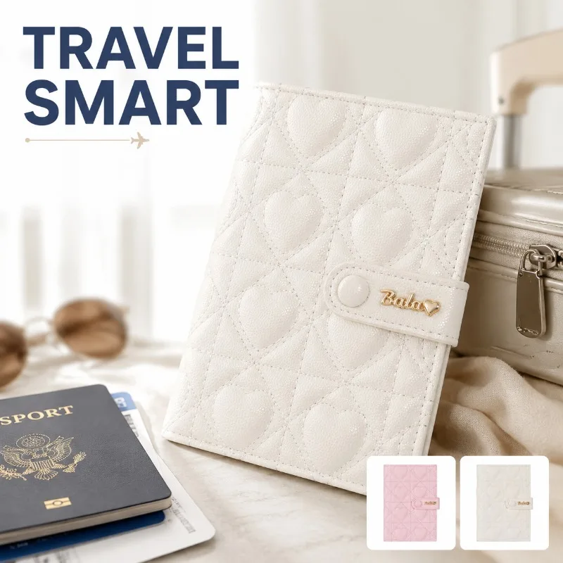 Passport Holder Travel Document Organizer RFID Blocking Anti-Theft Card Case Wallet Korean Style, Portable Anti-Scratch Document