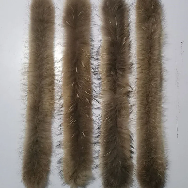 2023 Real fur collar 100% genuine raccoon fur scarf 70cm winter for women men clothes collar used hot selling button free