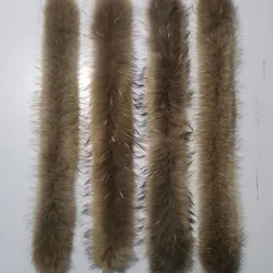 Genuine Raccoon Fur Scarf para homens e mulheres, 100% Real Fur, Colarinho de Roupas de Inverno, Venda Quente Usada, Botão Livre, 70cm, 2023