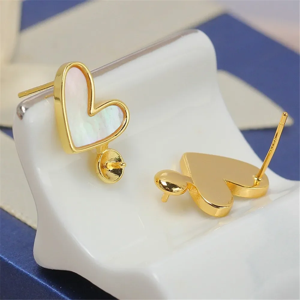 Gold Plated Pearl Earring Settings, DIY Jewelry Making Supplies, Blank Ear Stud Bases for Handmade Accessories, 1pair No Pearl