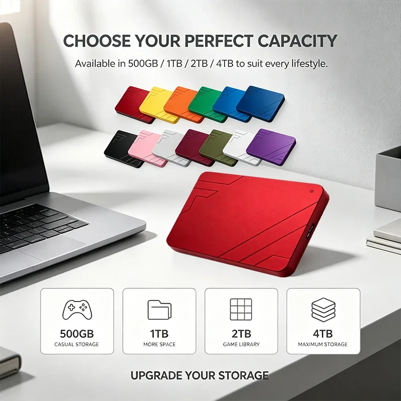 A3 Mobile Solid State Drive 4TB Large Capacity External SSD USB3.0 High Speed Storage Real Capacity Suitable for Laptop/MAC/PC