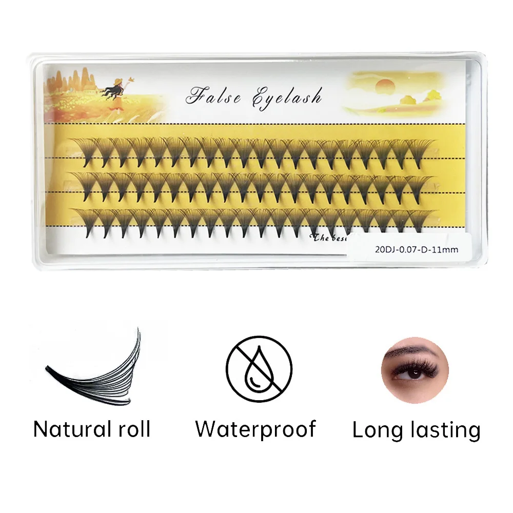 20D Cluster Eyelashes Natural Eyelash Extension 1 box/60 bundles Russian Individual Eyelash bunches Makeup Mink Lashes wholesale