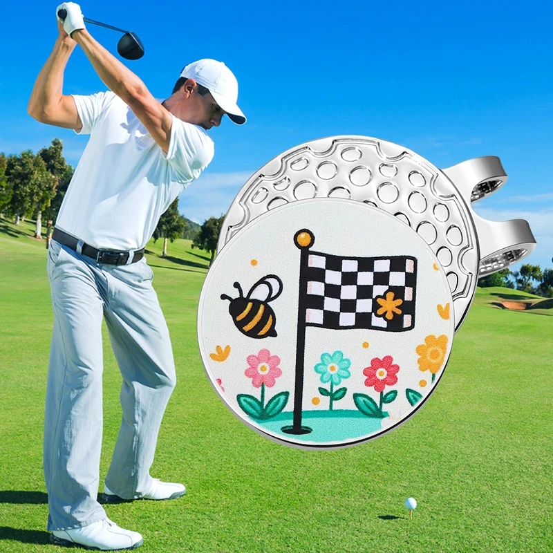 Creative Golf Hat Clip Magnetic Golf Ball Marker Cap Clip Baseball Cap Decorative Trendy Jewelry Gift Accessories for Golf Lover