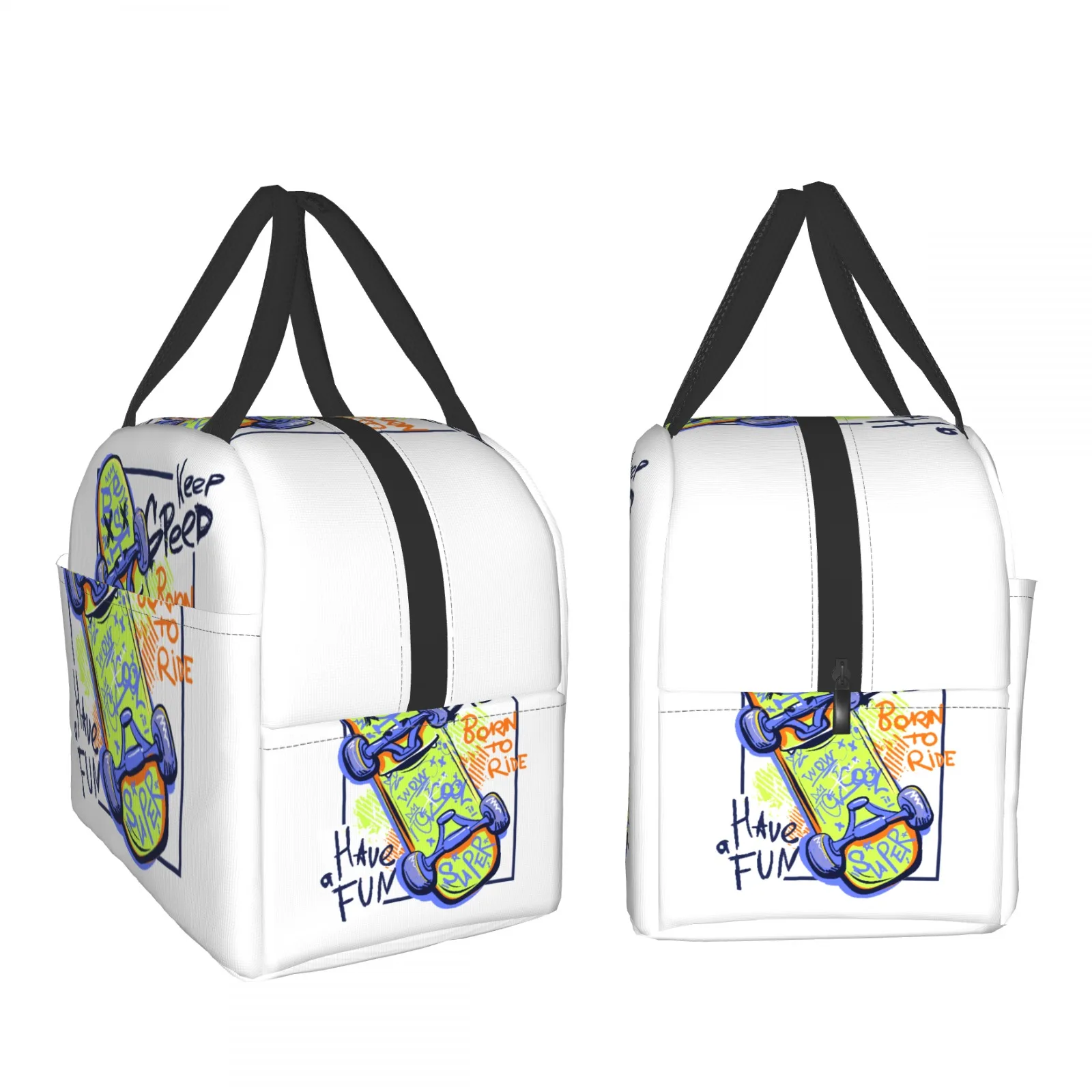 استمتع حقيبة الغداء لوح التزلج للنساء والرجال صناديق الغداء المعزولة الحرارية المبردة للكبار مكتب الأطفال حقيبة كمبيوتر محمول العودة إلى المدرسة