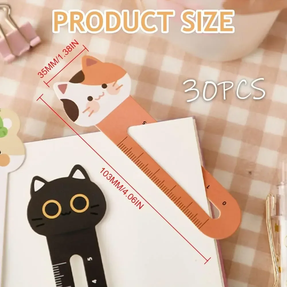 30pcs Animal Funny Bookmarks with Scales Cartoon Cute Bookmarks Reading Ruler Gift for Kids Girls Students Adult Class Rewards