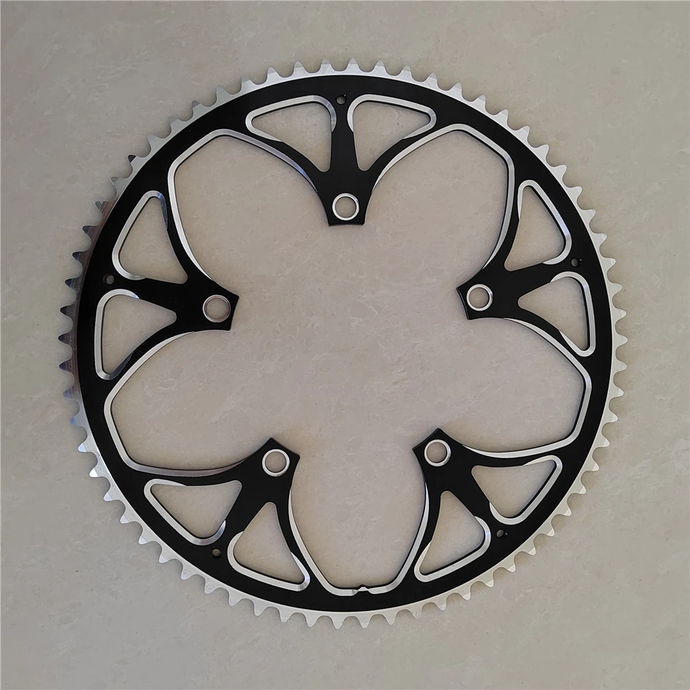 TRUYOU Kettenrad 130 BCD 65T Aluminiumlegierung CNC Rennrad Kettenblatt Kurbelgarnitur Falträder Kettenblatt Schwarz Einzelplatte – Detail 1