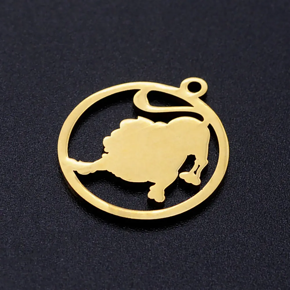 10 Pieces/lot 316 Stainless Steel 12 Constellation Zodiac Signs Earring Charm Wholesale Aries Gemini Pendants DIY Jewelry Charms