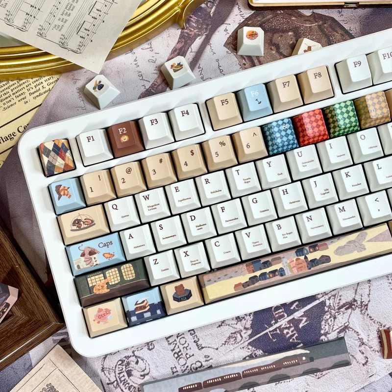 

Keycap Diagon Alley, индивидуальная 135 клавиш, PBT Cherry, высокая совместимость для сублимации, 61/75/87/980/108, механическая клавиатура
