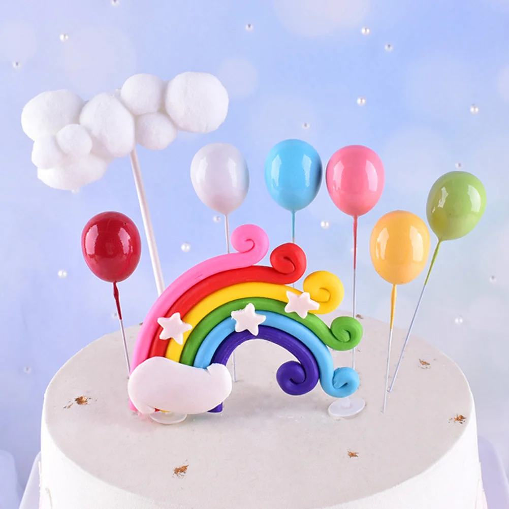 

18pcs Balloon Cupcake Toppers Colorful Birthday Decoration Party Dessert Picks Foam Cake Ornaments Balloon Cake Decor