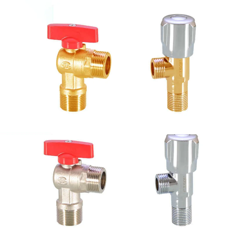 Large flow angle valve special for gas water heater1/2IN 3/4IN full open diameter ball core hot and cold water stop valve switch