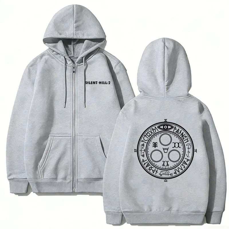 Silent Hill Game Print Reißverschluss-Hoodies für Damen und Herren, Herbst-Winter, lässig, hochwertige Mode, Y2K Reißverschluss-Pullover, Sweatshirts – Detail 3