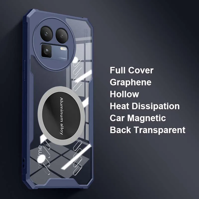 Für Realme GT Neo 8 7 7x 5 6T 6 3 GT8 GT6 GT5 GT3 Pro SE Graphen-Wärmeableitung Auto-Montierte Magnetische Transparente Hülle