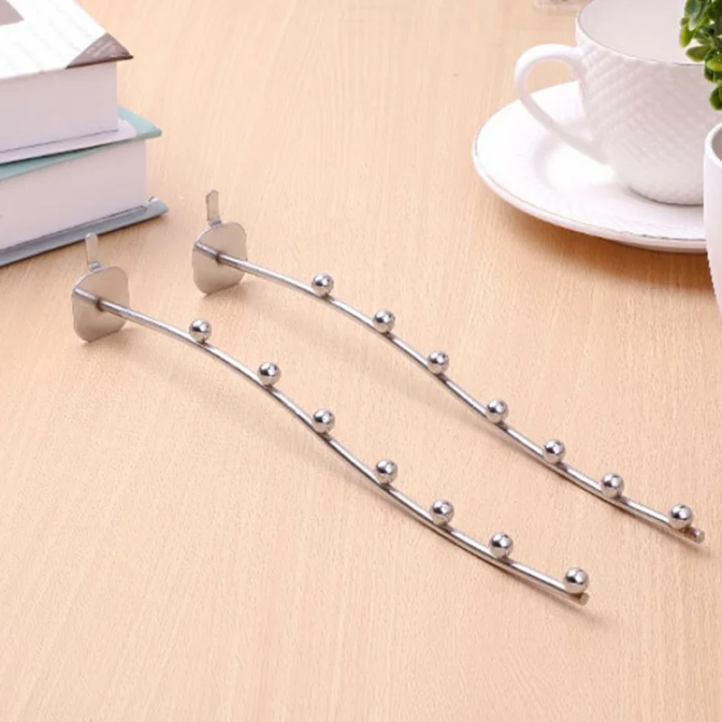 custom.Kainice Supermarket Steel Hanging Hooks Merchandise Display Hole Centre Euro Metal Pegboard Hook with 5 Beads Be