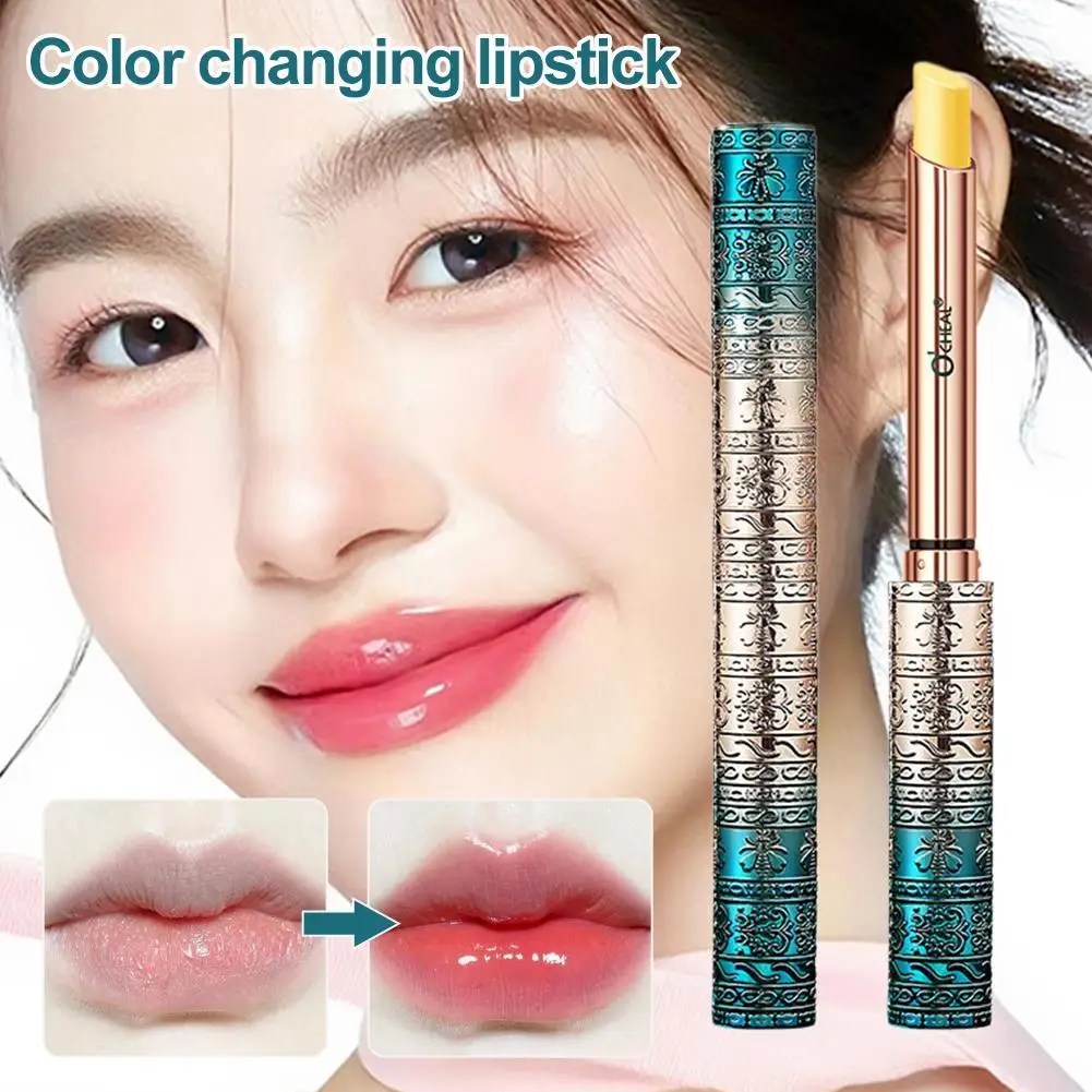 

New Fruit Lip Balm Moisturizing Lip-Primer Color Tinted Solid Lip Glos Color Changing Nourishing Jelly Pink Lipstick Makeup