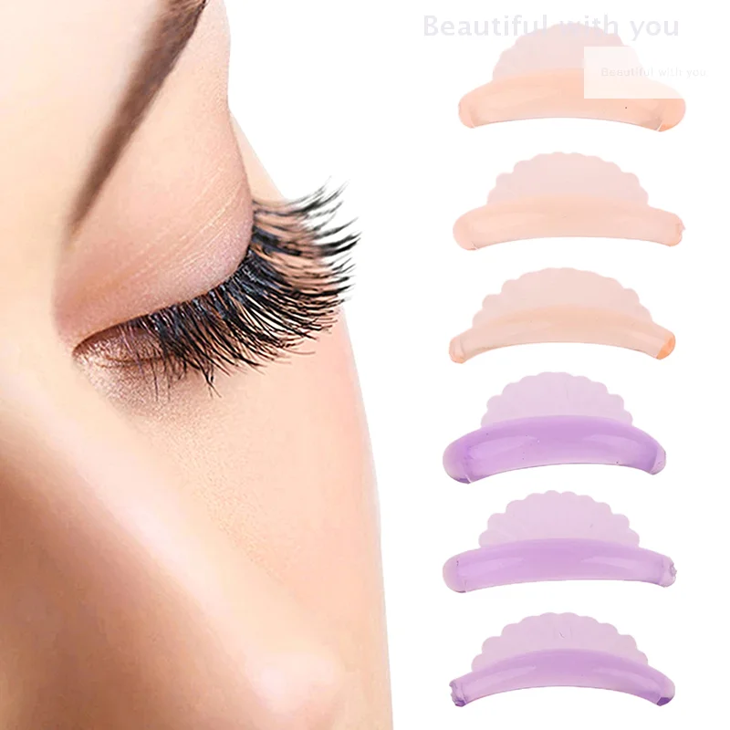 แผ่นดัดขนตาซิลิโคนแบบ C Curl 5 คู่ ใหม่ แผ่นดัดขนตาแบบมีกาว ช่วยยกขนตา 3 มิติ อุปกรณ์ดัดขนตา เครื่องมือแต่งหน้า