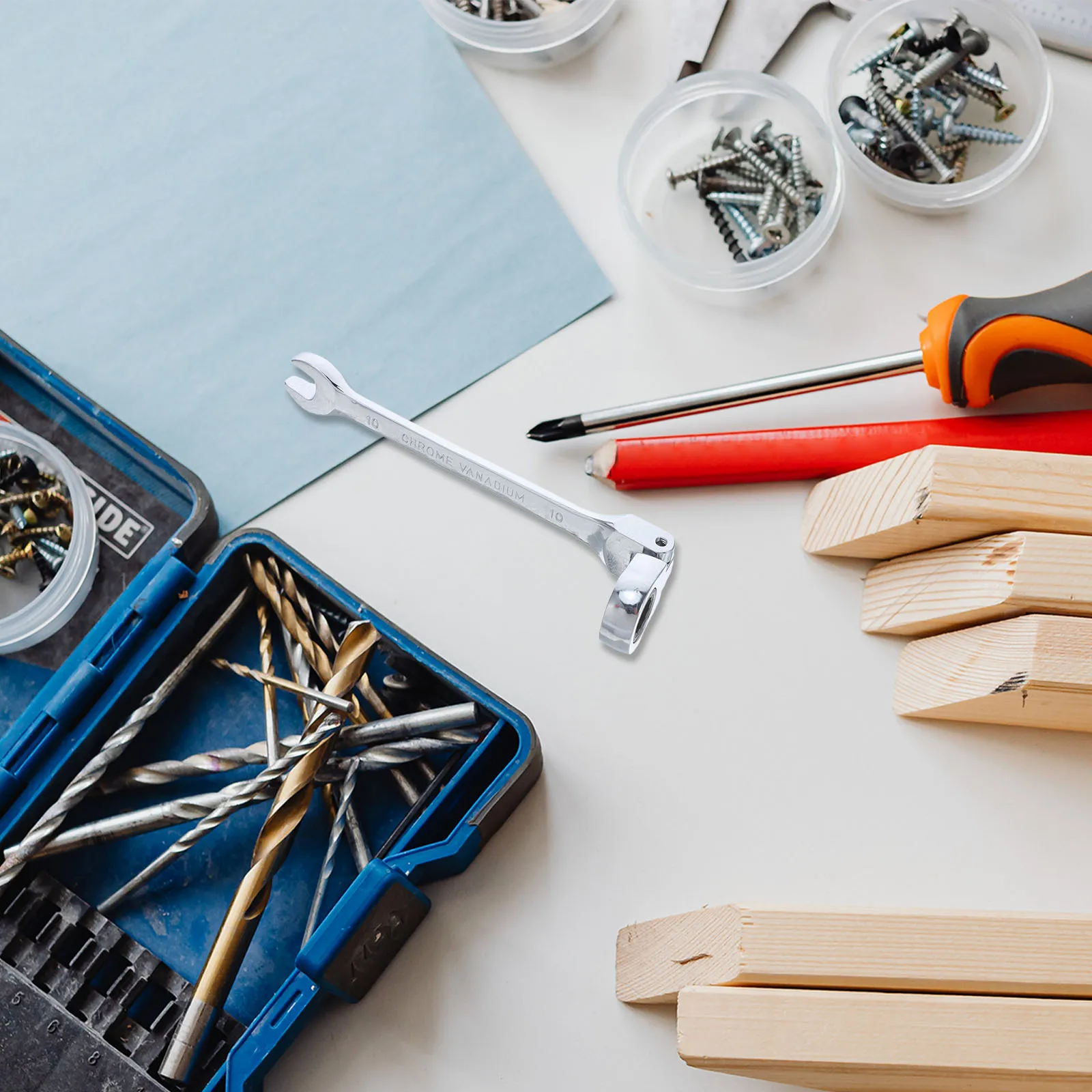 

10mm Ratchet Combination Wrench Spanner Vanadium Steel Alloy Flexible Head Durable Silver Home Factory Use 160mm