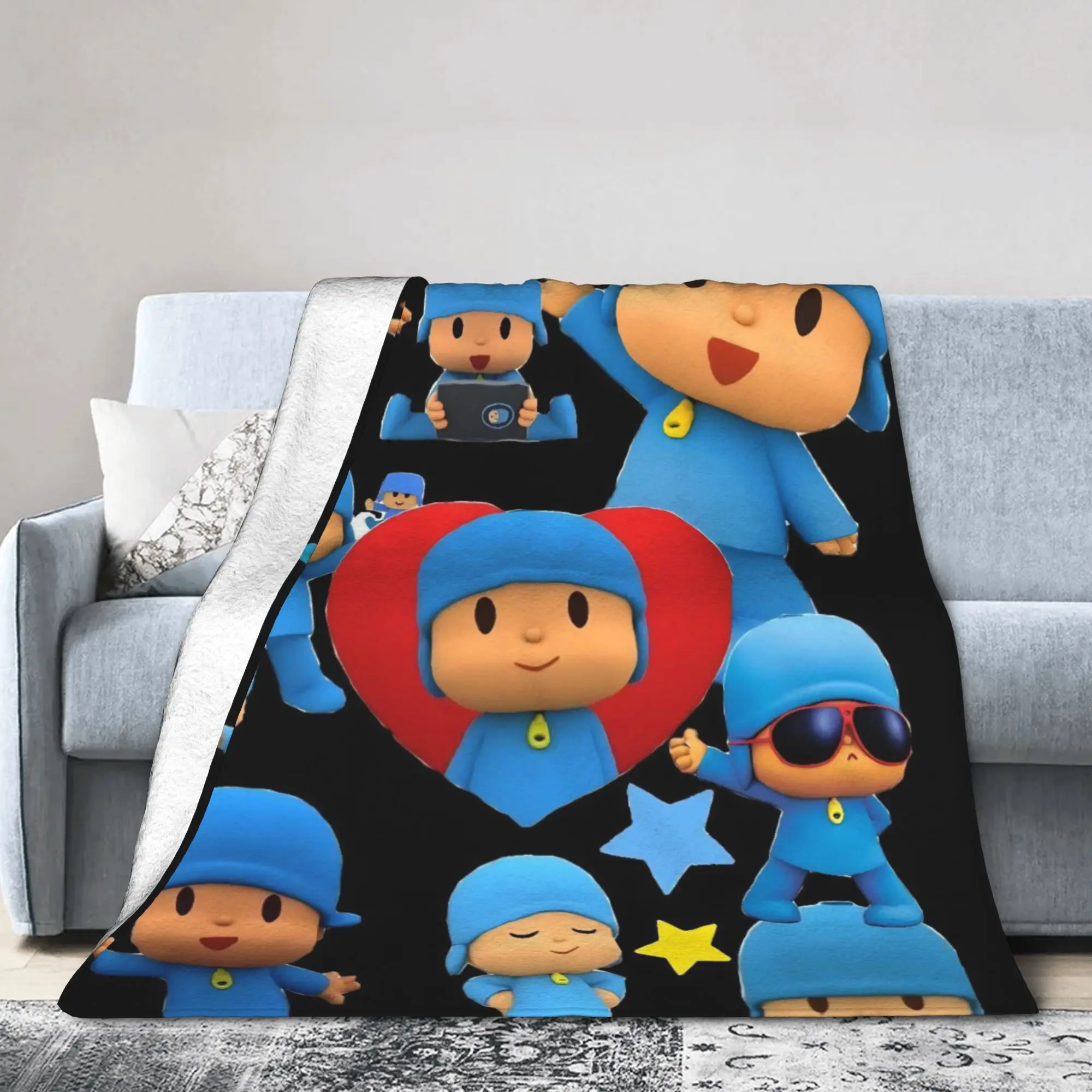 P-POCOYO Elly  Blankets Quality Super Warm  Throw Blanket Winter Children Couch Chair Novelty Bedspread