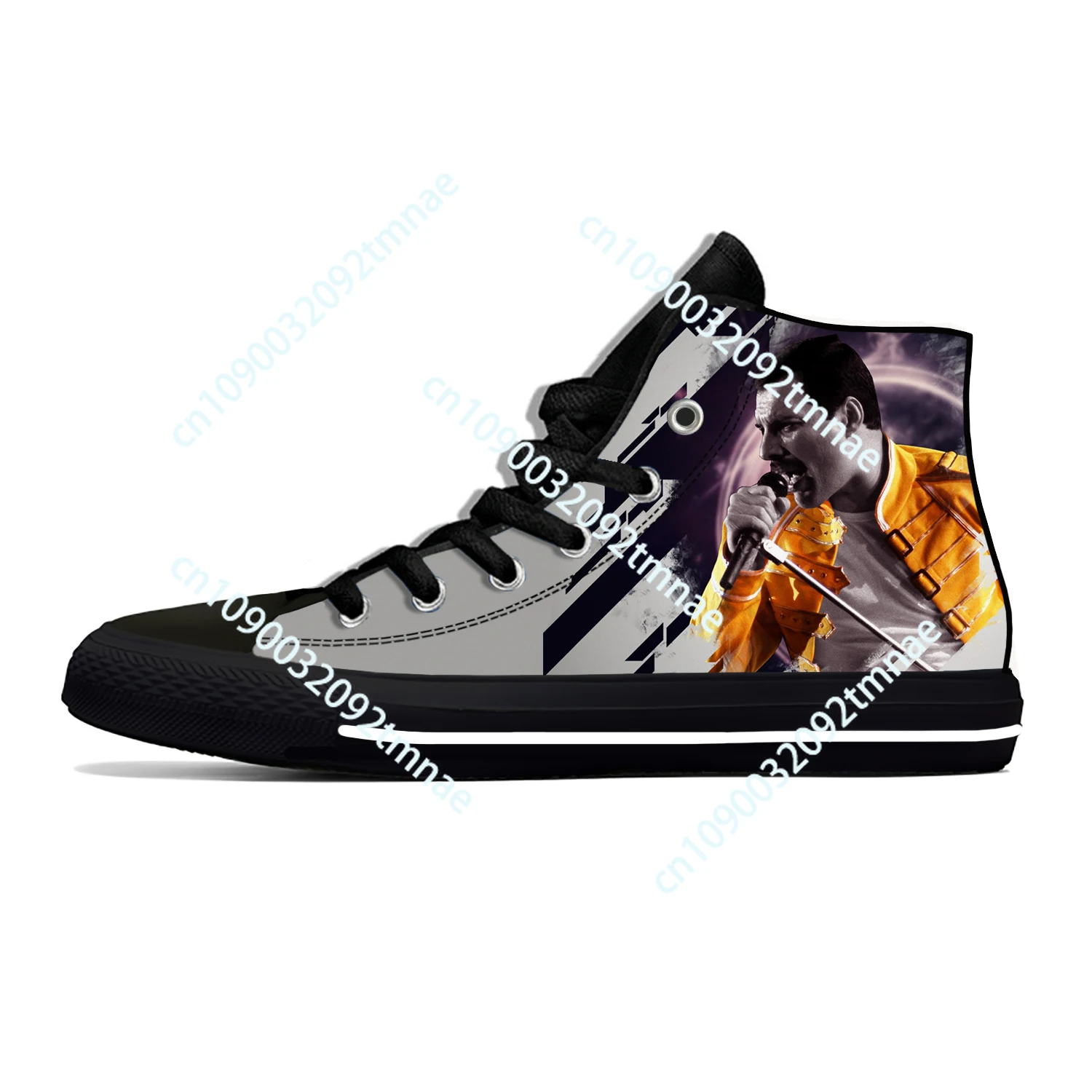 Freddie Mercury Queen Rock Band Music Singer Casual Shoes High Top Lightweight Breathable Custom Shoes Men Women Summer Sneakers