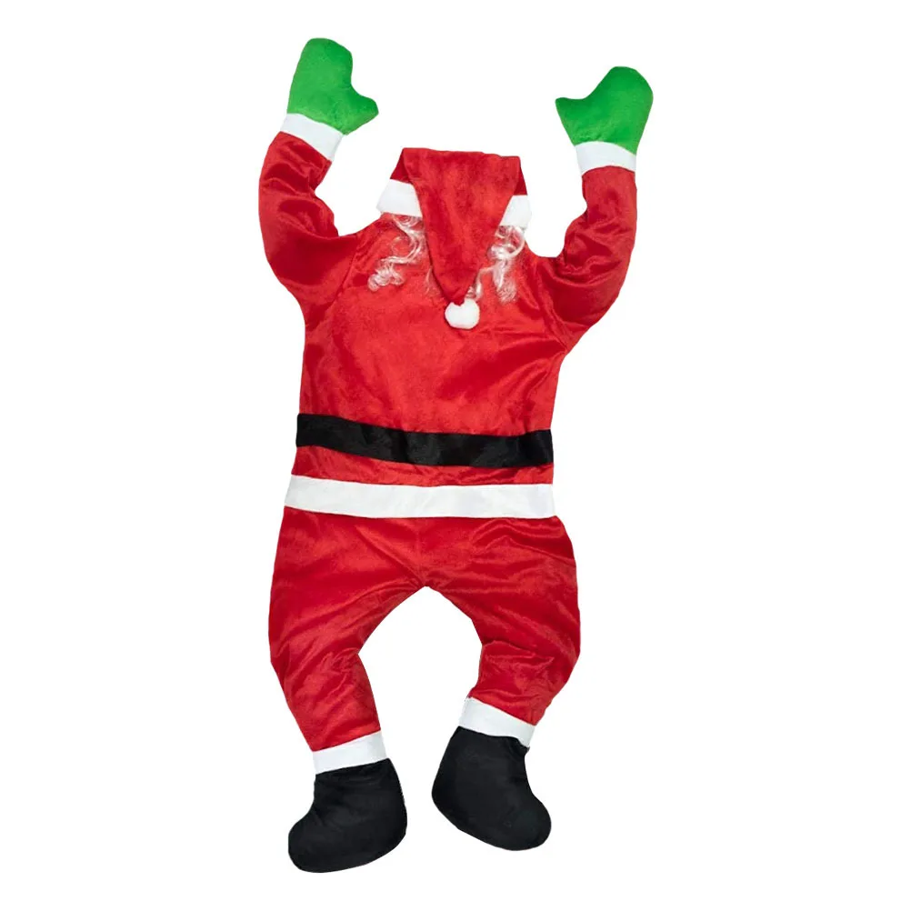 

Santa Claus Hanging Decoration Indoor Outdoor Christmas Gutter Roof Long Lasting Neat Stitches Comfortable Touch Xmas Ambience