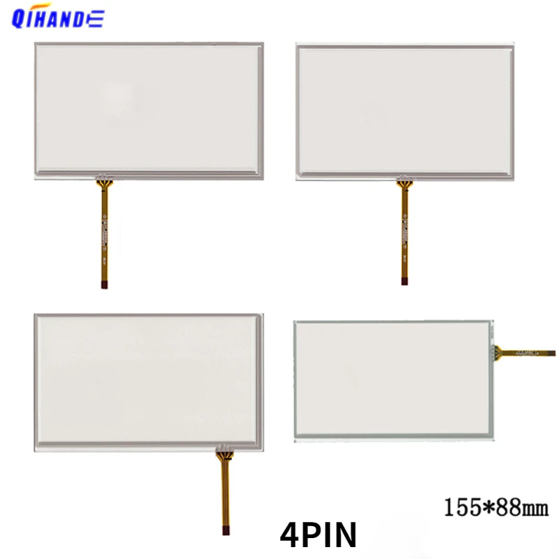 10pcs 4-wire Resistive 165*100mm 155*88mm FPC-0373 ZCR-1667-5 Touch Screen Glass Digitizer Sensor DVD PLC AT070TN94 AT070TNTN92