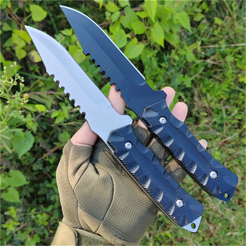 Outdoor survival knife outdoor survival knife camping self-defense tactics survival knife portable tactical straight knife