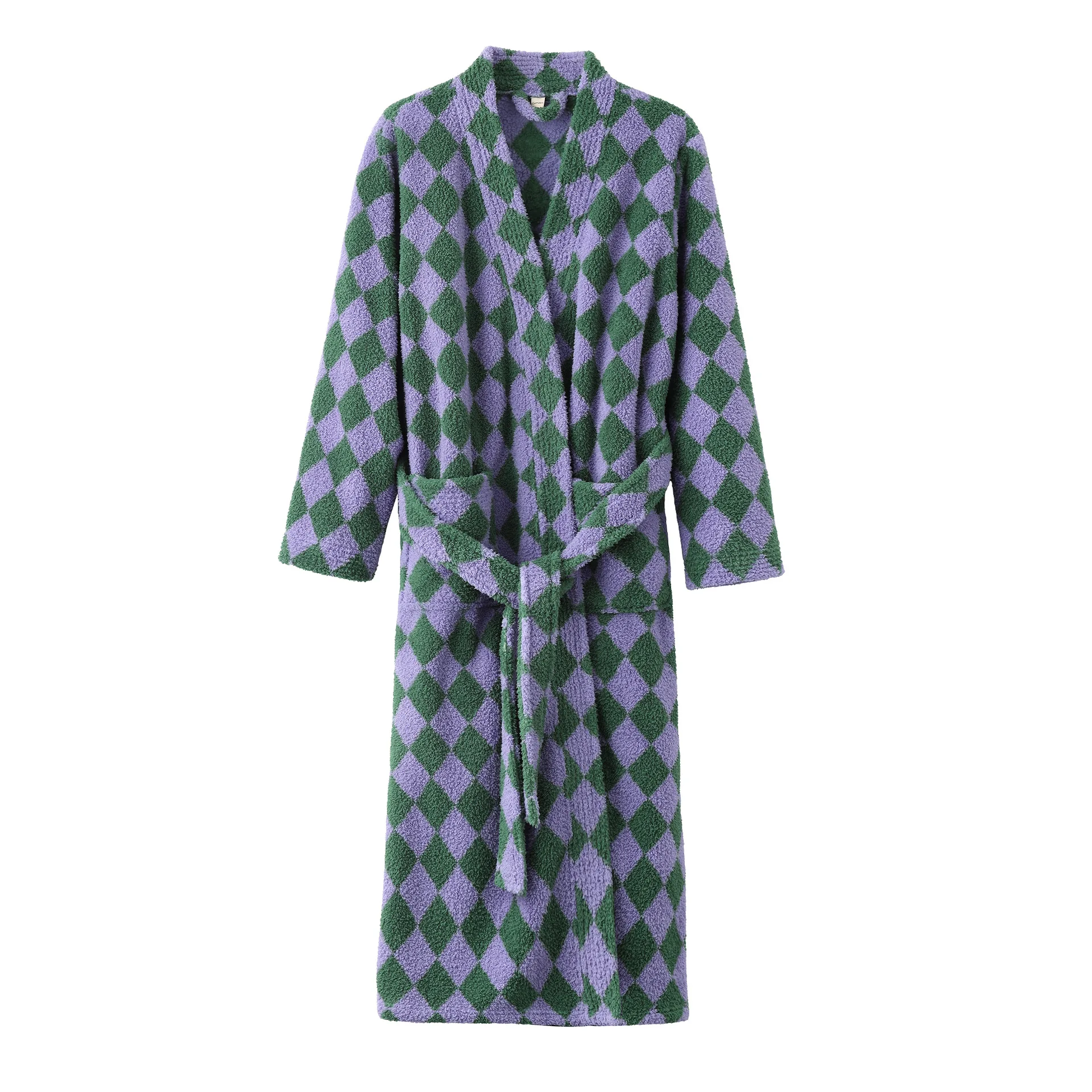 thicken-flannel-long-robe-couple-sleepwear-loungewear-autumn-winter-new-kimono-bathrobe-gown-loose-plaid-coral-fleece-homewear