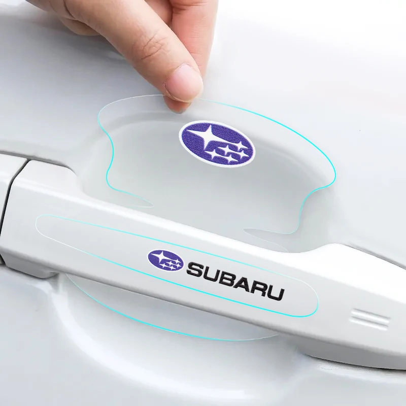 Para subaru emblema sti forester xv outback impreza legado wrx brz triboca pvc porta do carro tigela alça decoração adesivos decalque
