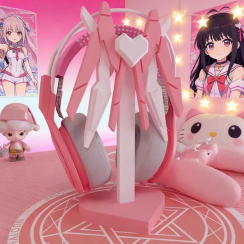 

Pink Mecha Style Headphone Stand Personalized and Cool Gaming Headset Stand Customized Desktop Accessories for Esports Rooms