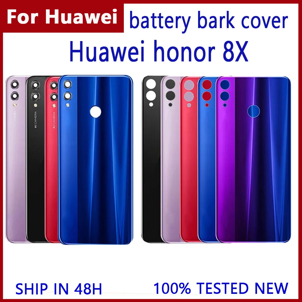 

Back Glass Cover For Huawei Honor 8X Back Battery Cover Housing Rear Door Back Case With Camera Lens Replacement Parts