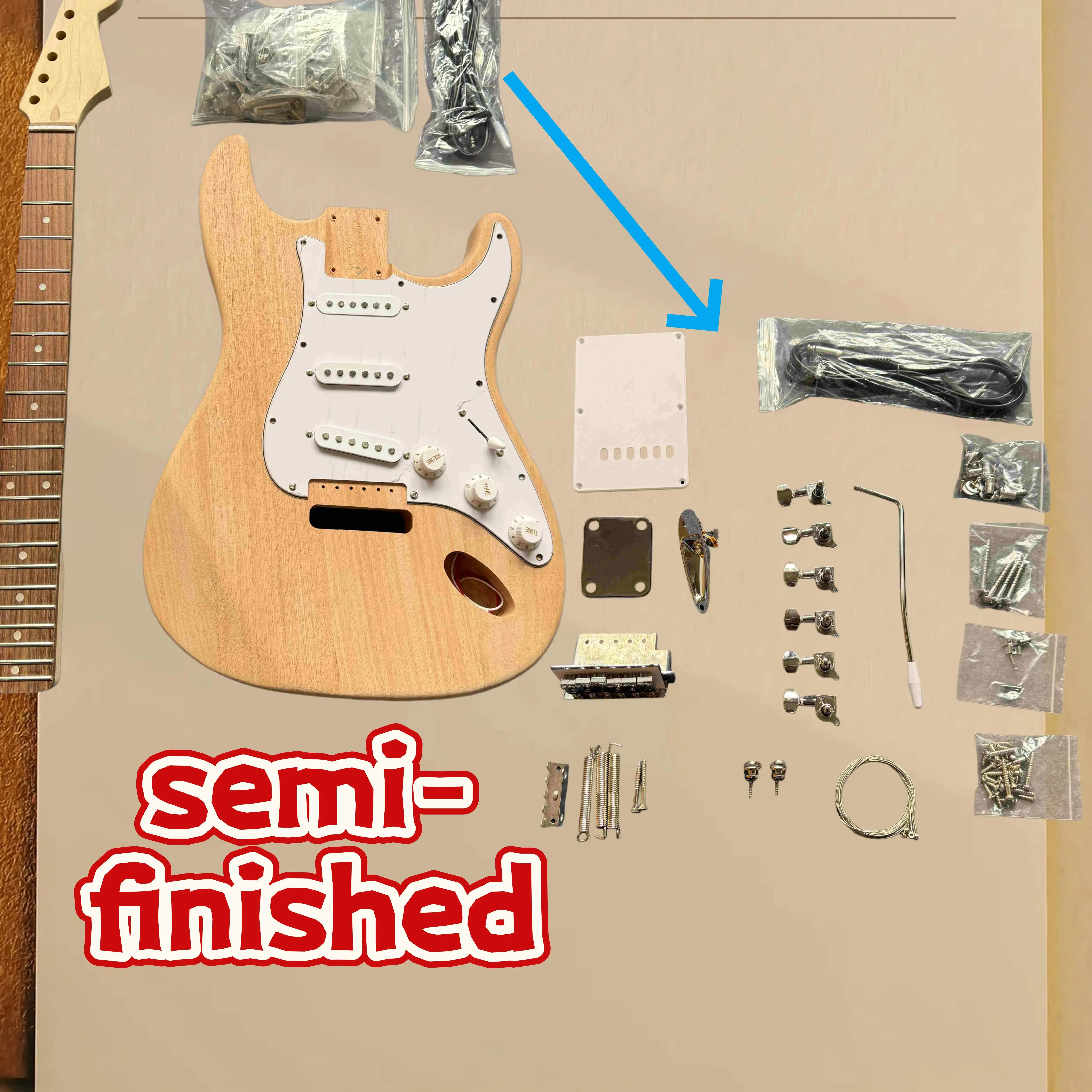 Specially Made Electric Guitar DIY with Accessories Assembly for Music and Art Enthusiasts