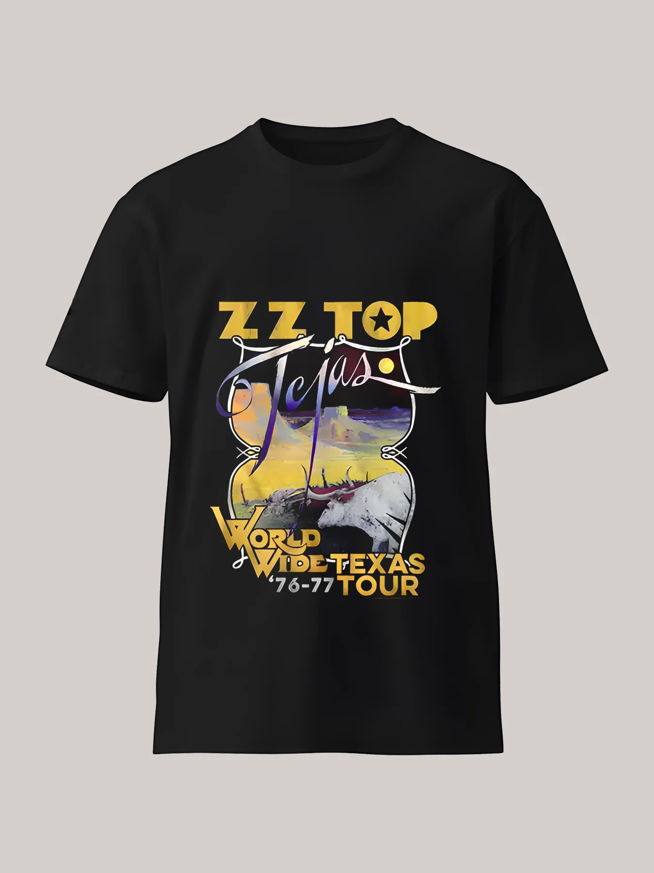 Men'S Vintage Retro World Wide Texas Tour Graphic T-Shirt - Tee with Yellow & Purple Tour Dates Print,Loose Fit Short Sleee