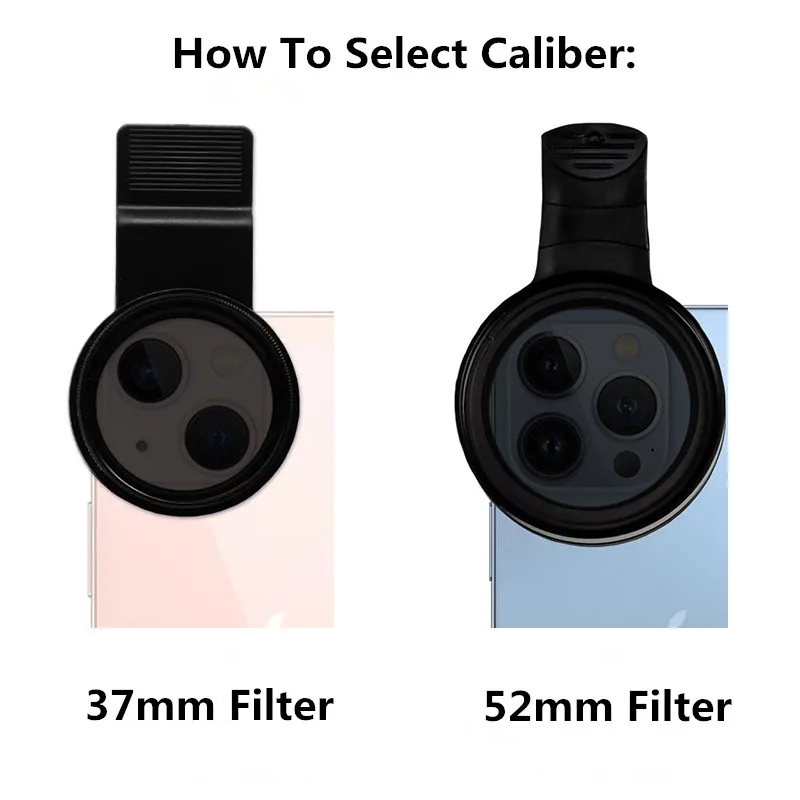 Universal Professional 52mm CPL No Reflections Filter Circular Polarizer Camera Lens with Phone Clip for iPhone Huawei Samsung