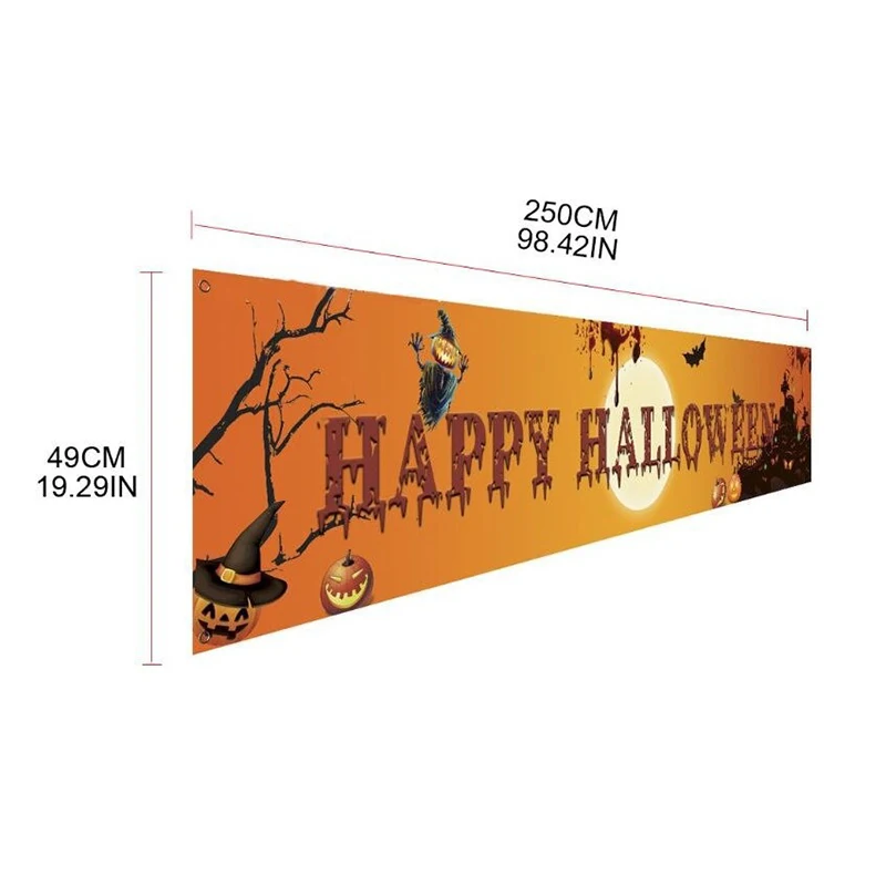 Halloween Banner Party Celebration Foldable Hanging Home Outdoor Decorations Ghost Festival Atmosphere Arrangement