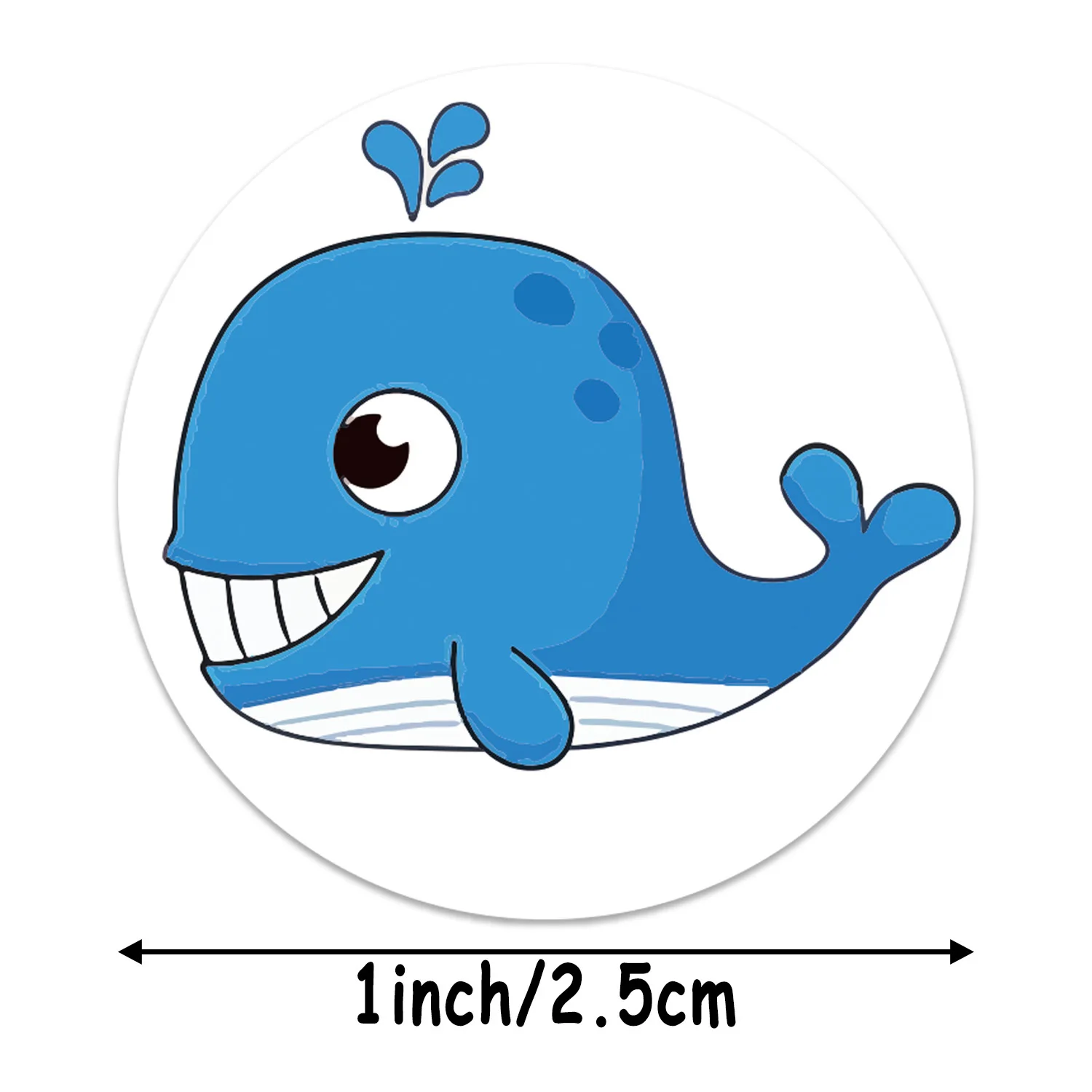 50-500pcs Cartoon Shark Sticker for Kids 8 Designs Whale Reward Sticker for Birthday Party Gift Decoration Encourage Sticker