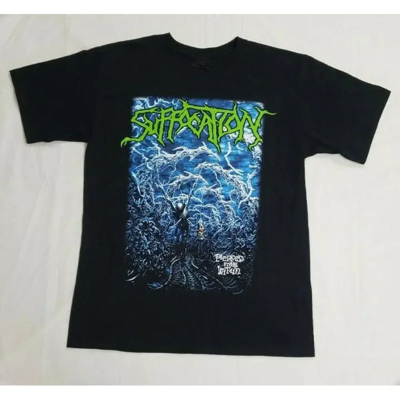 Vtg Suffocation Pierced From Within Cotton All Size Unisex Black Shirt MM122 long or short sleeves