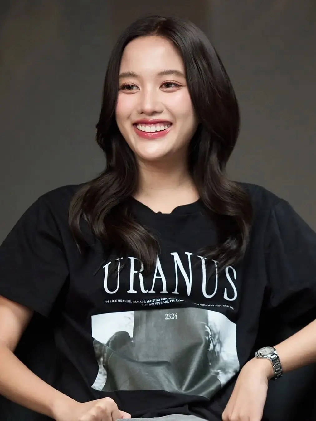 URANUS 2324 سلسلة FreenBecky نفس الصيف القطن الخالص تي شيرت عصري ومتعدد الاستخدامات رسالة مطبوعة جولة الرقبة أعلى #5