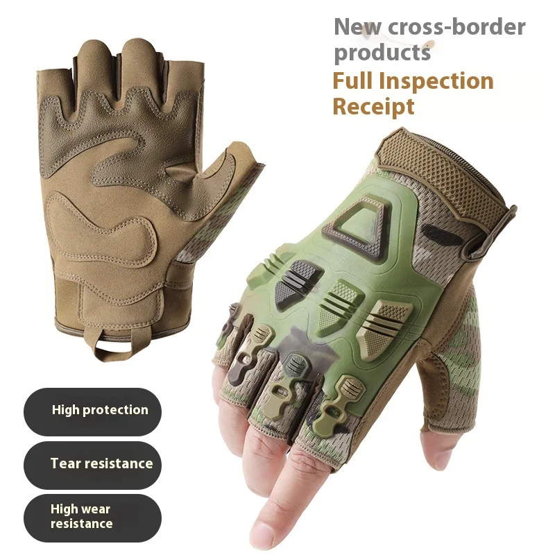 

Outdoor training protection non-slip touch screen half-finger motorcycle riding mountaineering hunting fishing tactical gloves