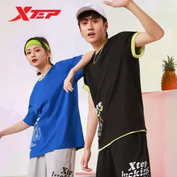 Xtep Knitting Short T Shirt For Men And Women 2023 Summer Fashion Sports Sweatshirt Soft  Leisure  Comfortable Tops 877227010035