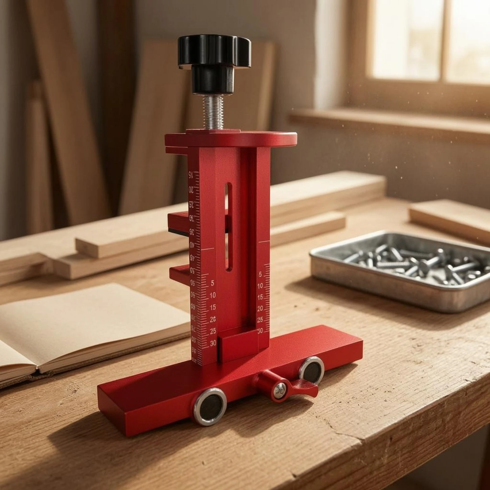 Cabinet Door Installation Tool Aluminum Alloy Cabinet Door Positioning Tool Measurement Scale Horizontal Base