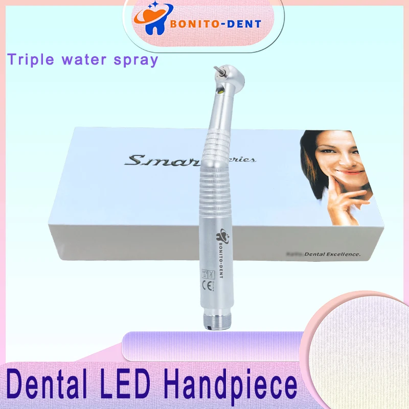 Dental LED Handpiece High Speed Handpiece E Generator Button Torque Head Air Turbine 2/4 Holes Fit NSK KAVO