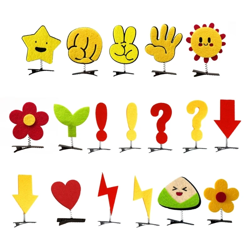 Fun Duckbill Clip Hairpin Exclamation Mark Showy Pattern for Women Girl Eye-catching Yellow Exclamation Mark Dropship