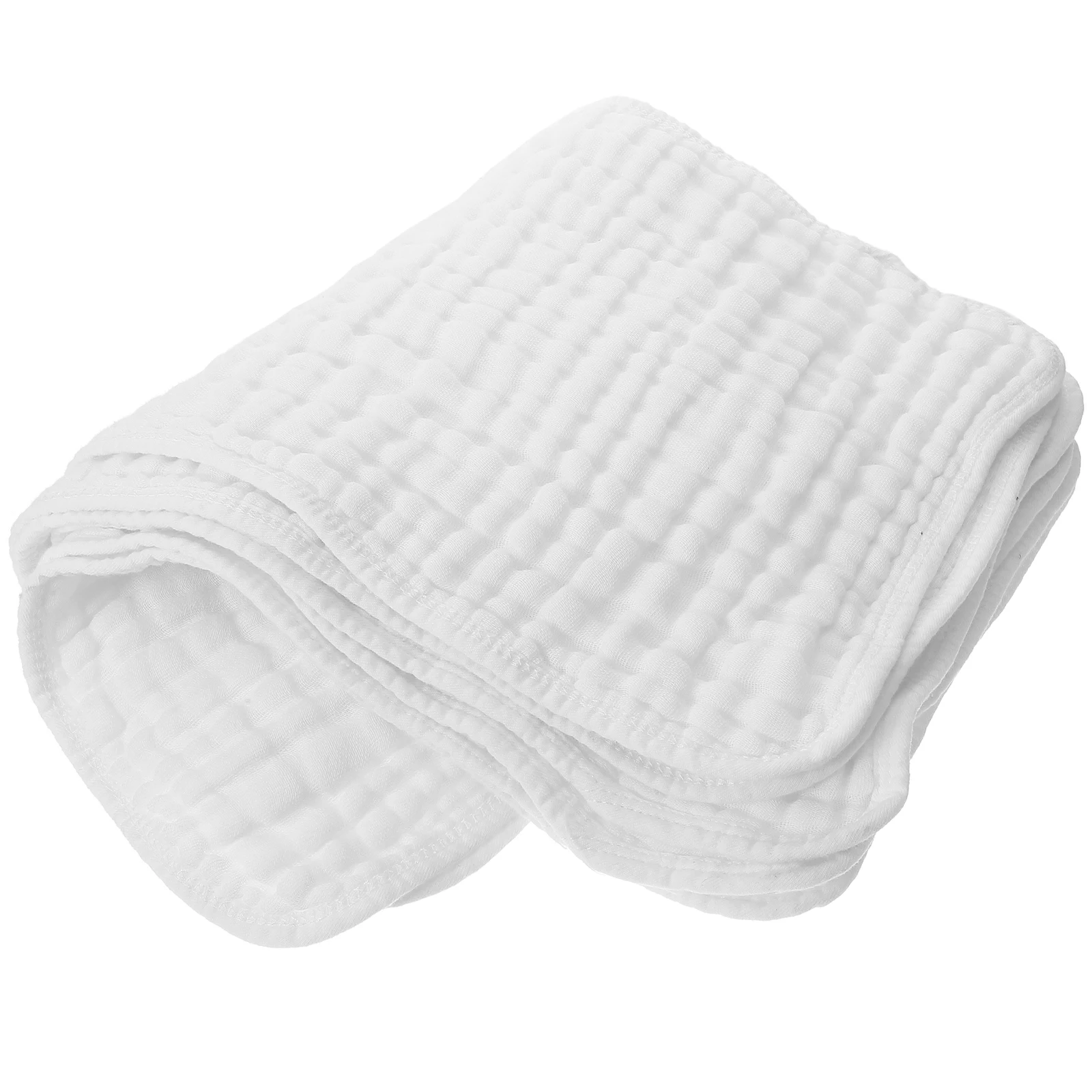 

6pcs White Cotton Large Towels Soft Baby Burp Cloths Muslin Washcloths Gauze Bath Towels For Newborn Practical Reusable