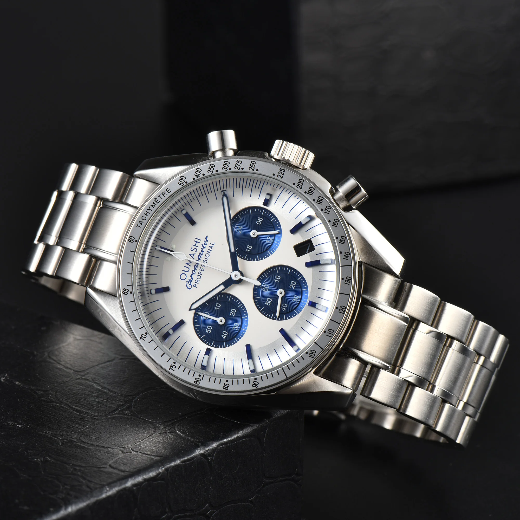 40MM Watch Men watch VK63 Chronograph Sapphire Glass/Mineral Glass Case Stainless Steel Strap VK63 Chronograph Quartz Watch