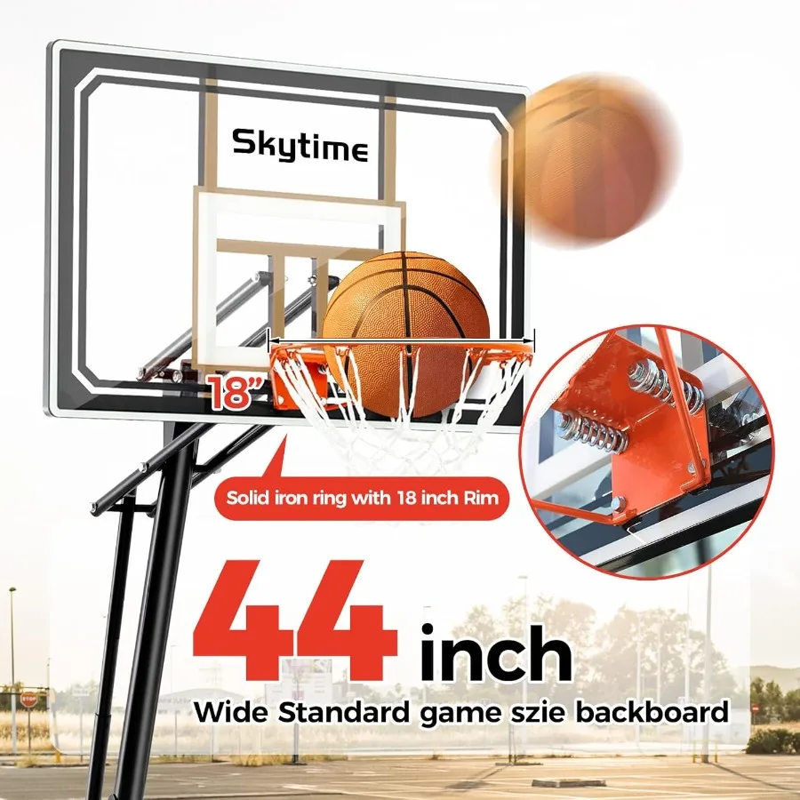 Basketball Hoop OutdoorAdjustable Portable Basketbal Goal System with 5.310ft Height Stepless Regulation