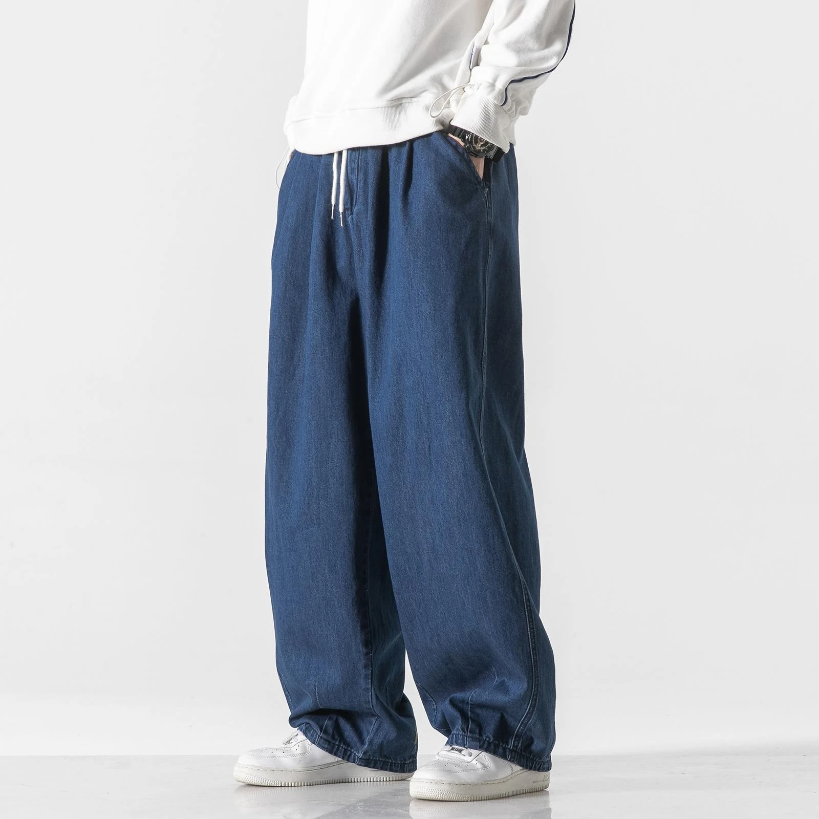 

Spring Denim Pants Men Loose Vintage Comfortable Cotton Jeans Pants Men Hip Hop Harajuku High Waist Wide Leg Trousers Streetwear