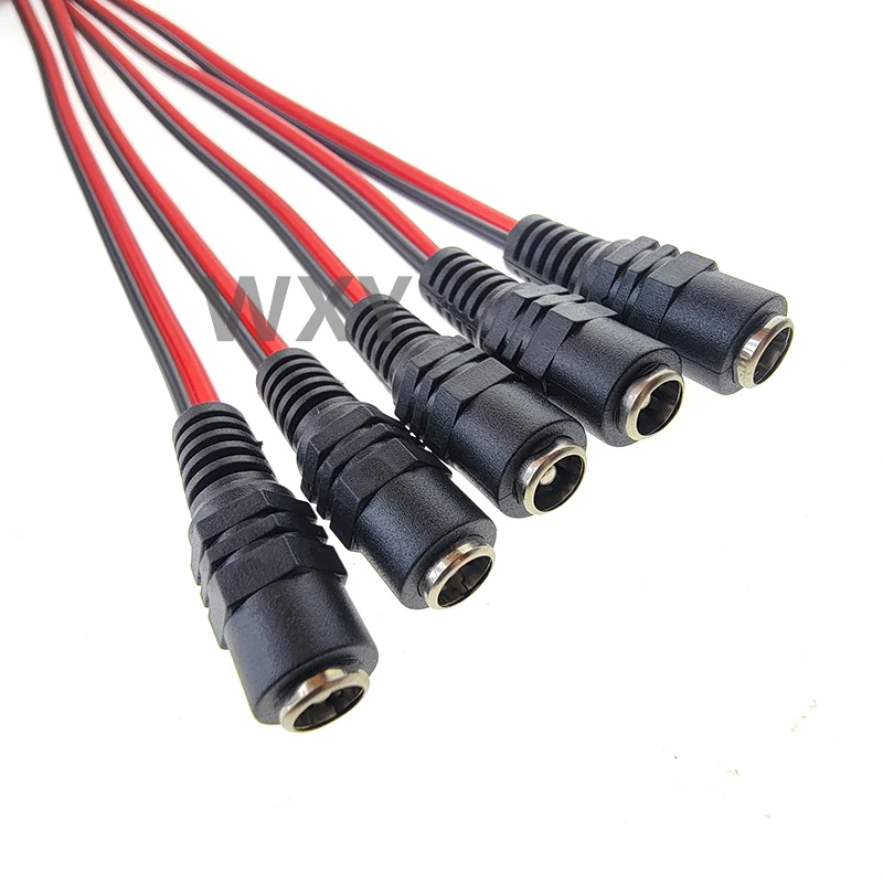 5pcs 10pcs 5.5x2.1 mm Male Female Plug 12V DC Power Pigtail Cable Jack for CCTV Camera Connector Tail Extension 24V DC Wire