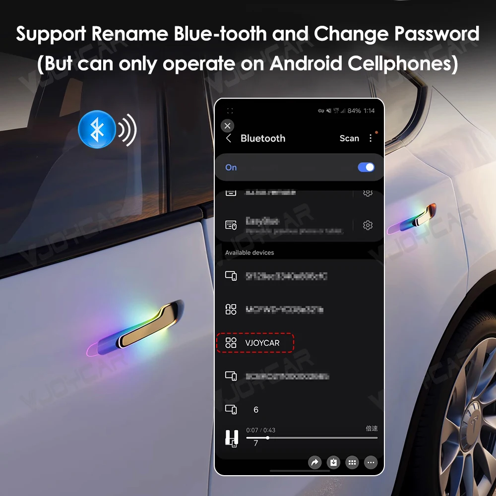VJOYCAR Neueste 7. Generation Kabellose Auto-Türgriffe für Tesla Model Y 3 Y YL Juniper 3 Highland Auto mit Begrüßungsmodus – Detail 6