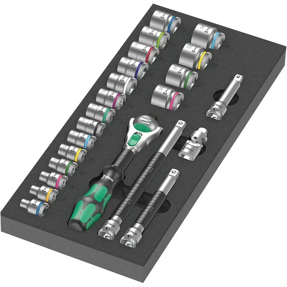

3/8 Ratchet Set, 23 Pieces, 8000 B Insert, Heavy Duty Zyklop